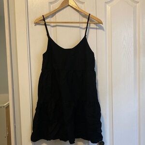 Oak & Fort black linen sun dress